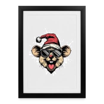 Mouse Christmas Funny - Framed poster (27 × 37 cm) - black - Front