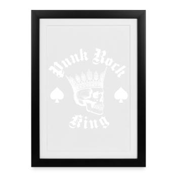 Punk Rock king logo design - Framed poster (27 × 37 cm) - black - Front