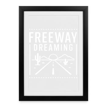 Rêver d’autoroute - Affiche encadrée (27 × 37 cm) - noir - Devant