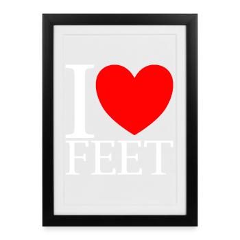 ich liebe füße J’aime les pieds - Affiche encadrée (27 × 37 cm) - noir - Devant