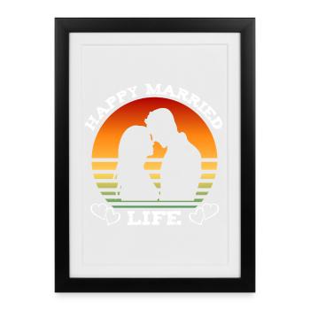Une vie conjugale heureuse - Affiche encadrée (27 × 37 cm) - noir - Devant