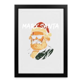 T-shirt icône du Père Noël Marx - Affiche encadrée (27 × 37 cm) - noir - Devant