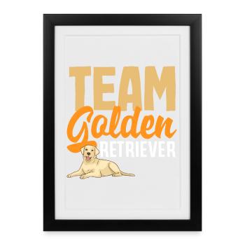Golden Retriever Propriétaire Cadeau Propriétaire - Affiche encadrée (27 × 37 cm) - noir - Devant
