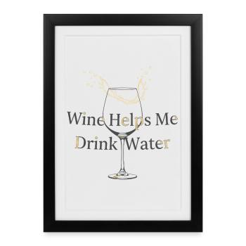 Logique vin-eau - Affiche encadrée (27 × 37 cm) - noir - Devant