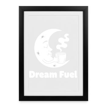 Pouvoir du rêve du café de lune - Affiche encadrée (27 × 37 cm) - noir - Devant