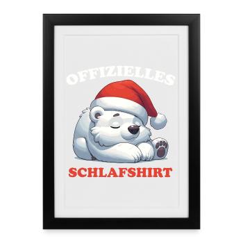 Official Sleep Shirt Christmas Polar Bear - Framed poster (27 × 37 cm) - black - Front