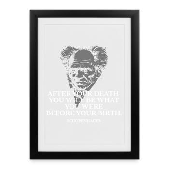 Schopenhauer Birth and Death Quote - Framed poster (27 × 37 cm) - black - Front