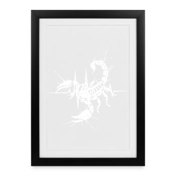 Vecteur artistique de l’explosion du battement de cœur du scorpion - Affiche encadrée (27 × 37 cm) - noir - Devant
