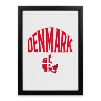 Danemark - Affiche encadrée (27 × 37 cm) - noir - Devant