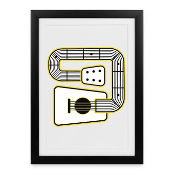 Abstract Shape Guitar - Framed poster (27 × 37 cm) - black - Front