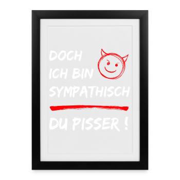 Drôle de dire - Mais je suis sympathique - Espèce de sale - Affiche encadrée (27 × 37 cm) - noir - Devant