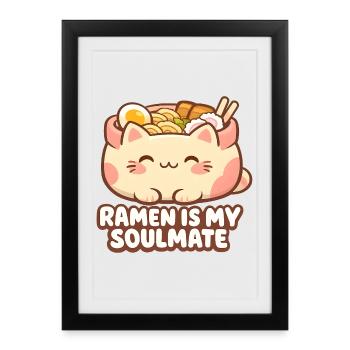 Les nouilles ramen sont mon âme sœur - Affiche encadrée (27 × 37 cm) - noir - Devant