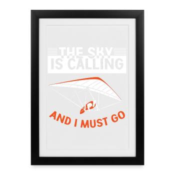 Parapente Parapente Parapente Parapente Parapente - Affiche encadrée (27 × 37 cm) - noir - Devant