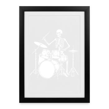 Skeleton Drummer Jam - Framed poster (27 × 37 cm) - black - Front