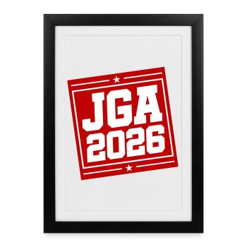 Jga 2026 Enterrement de vie de garçon - Affiche encadrée (27 × 37 cm) - noir - Devant