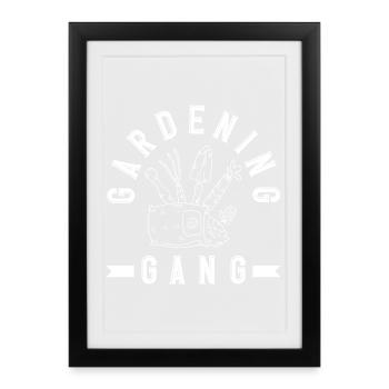Jardinier Gang Jardinier Jardinier Jardinier - Affiche encadrée (27 × 37 cm) - noir - Devant
