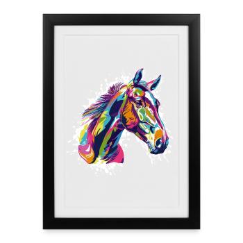 Cheval - Affiche encadrée (27 × 37 cm) - noir - Devant