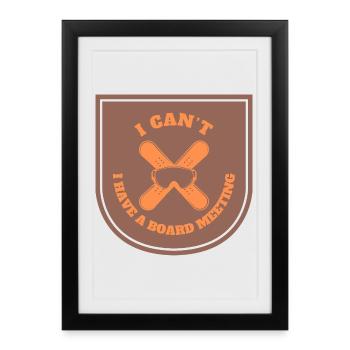 Réunion du conseil d’administration du snowboard - Affiche encadrée (27 × 37 cm) - noir - Devant