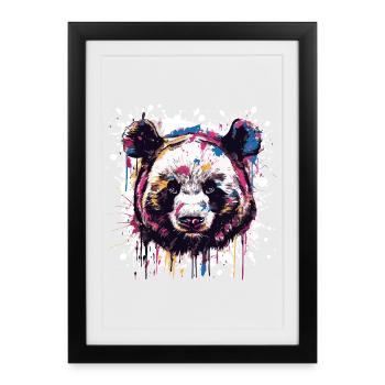 Panda Animal Panda Ours Panda - Affiche encadrée (27 × 37 cm) - noir - Devant