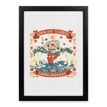 Greenland Independence Statement Gift Funny - Framed poster (27 × 37 cm) - black - Front