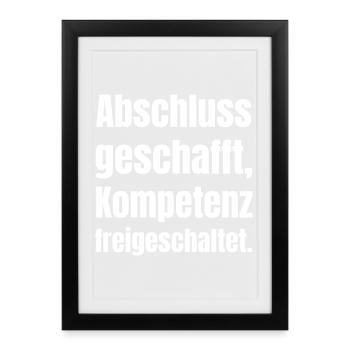 Fin de diplôme terminé - compétence déverrouillée - Affiche encadrée (27 × 37 cm) - noir - Devant