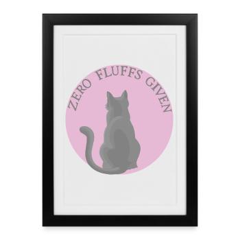 Cat with attitude - Framed poster (27 × 37 cm) - black - Front