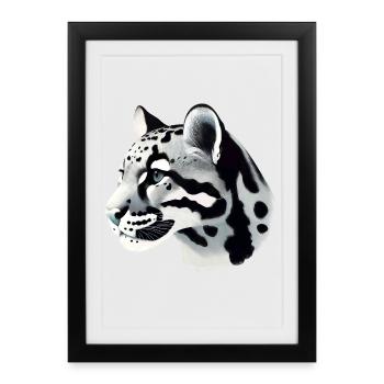 Clouded leopard - Framed poster (27 × 37 cm) - black - Front