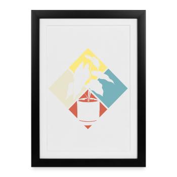 Plantes succulentes amantes de plantes rétro - Affiche encadrée (27 × 37 cm) - noir - Devant