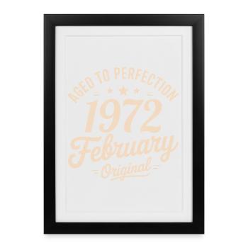 Février 1972 - February 1972 - Affiche encadrée (27 × 37 cm) - noir - Devant