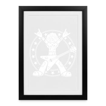 Guitariste de heavy metal - Affiche encadrée (27 × 37 cm) - noir - Devant