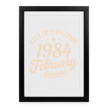 Février 1984 - February 1984 - Affiche encadrée (27 × 37 cm) - noir - Devant