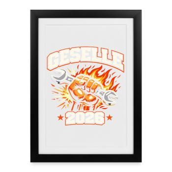 Assistant technicien en mécatronique automobile 2026 - Affiche encadrée (27 × 37 cm) - noir - Devant