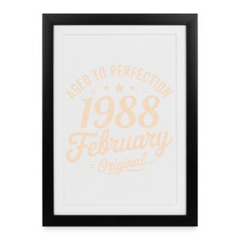 Février 1988 - February 1988 - Framed poster (27 × 37 cm) - black - Front
