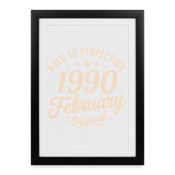 Février 1990 - February 1990 - Affiche encadrée (27 × 37 cm) - noir - Devant