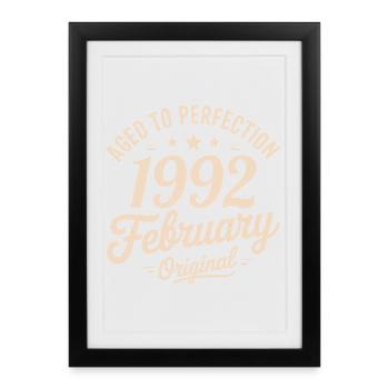 Février 1992 - February 1992 - Affiche encadrée (27 × 37 cm) - noir - Devant