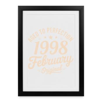 Février 1998 - February 1998 - Framed poster (27 × 37 cm) - black - Front