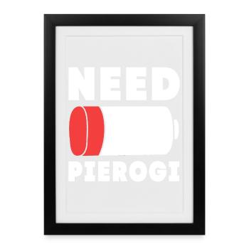 Pologne Polonais Pierogi - Affiche encadrée (27 × 37 cm) - noir - Devant