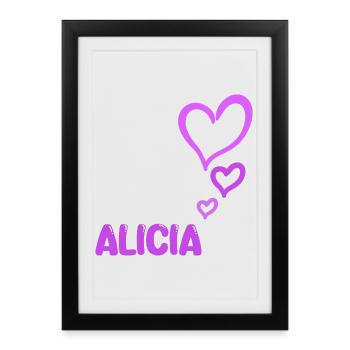 Alicia as a name - Framed poster (27 × 37 cm) - black - Front
