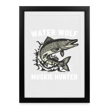 Fishing River Wolffish Aquatic Muskie - Framed poster (27 × 37 cm) - black - Front