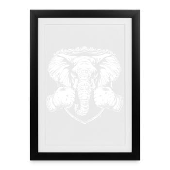 Elephant Boxing MMA - Framed poster (27 × 37 cm) - black - Front