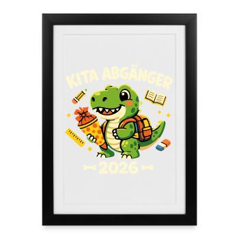 Enfants sortant de la crèche 2026 : inscription scolaire - Affiche encadrée (27 × 37 cm) - noir - Devant