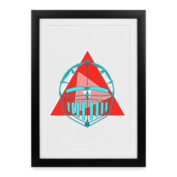 Neon Helmet - Framed poster (27 × 37 cm) - black - Front