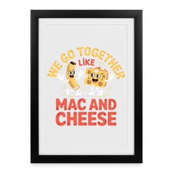 Design du couple de meilleurs amis macaronis au fromage - Affiche encadrée (27 × 37 cm) - noir - Devant