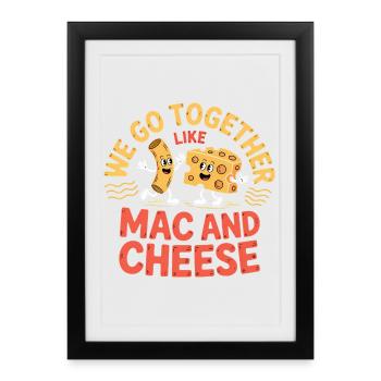 Design du couple de meilleurs amis macaronis au fromage - Affiche encadrée (27 × 37 cm) - noir - Devant
