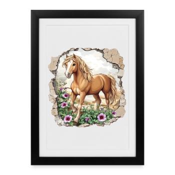 Cheval - Affiche encadrée (27 × 37 cm) - noir - Devant