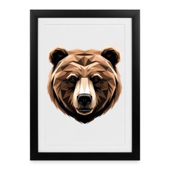 Brown Bear, Grizzly Bear, Bear Brothers, Forest, Wild Bears - Framed poster (27 × 37 cm) - black - Front