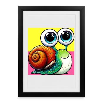 Escargot - Affiche encadrée (27 × 37 cm) - noir - Devant