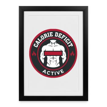 Saison de taille avec déficit calorique réduit - Affiche encadrée (27 × 37 cm) - noir - Devant