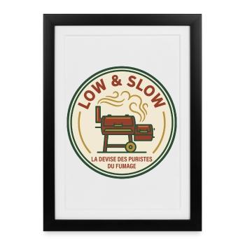 Purist Low and Slow Hickory Smoking - Framed poster (27 × 37 cm) - black - Front