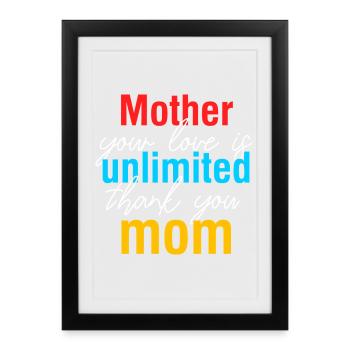 Maman, ton amour est une chemise illimitée - Affiche encadrée (27 × 37 cm) - noir - Devant